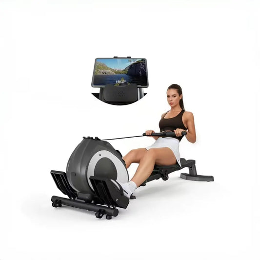 Rowing Machine for Home Magnetic Rower Machine with Quiet Resistance Foldable Rower for Home Use Burn Fat & Sculpt Muscles